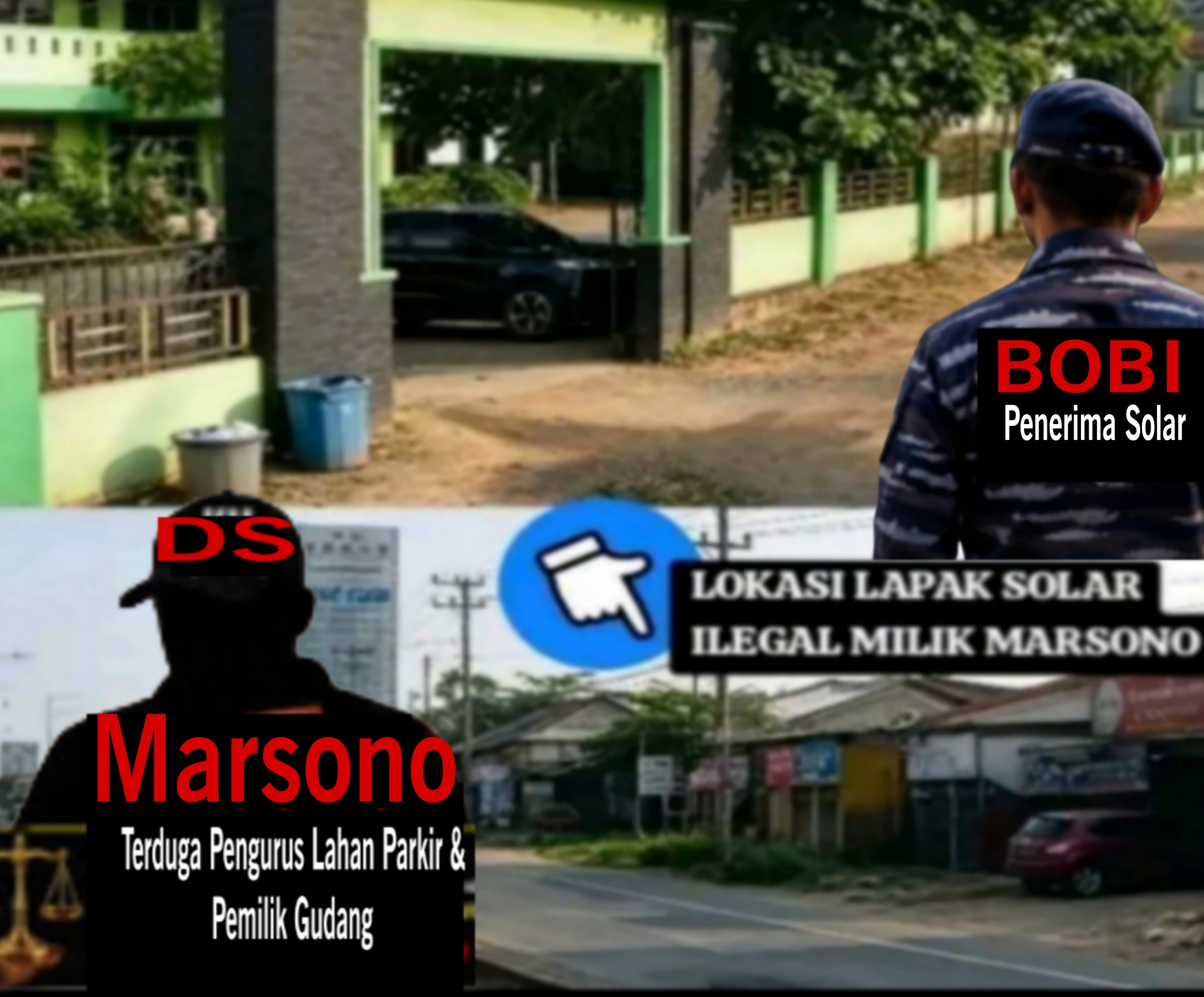Aktifitas penyelundupan BBM Subsidi Di Parkiran  Depan SMP YBL Natar  Dikendalikan Marsono dan Oknum TNI Boby Terkesan Polisi Tutup Mata 